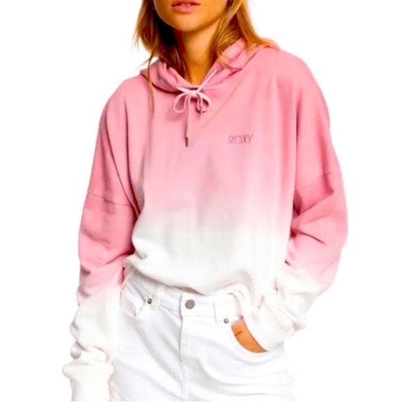ROXY cropped ombré hoodie with draw strings. - Picture 1 of 13